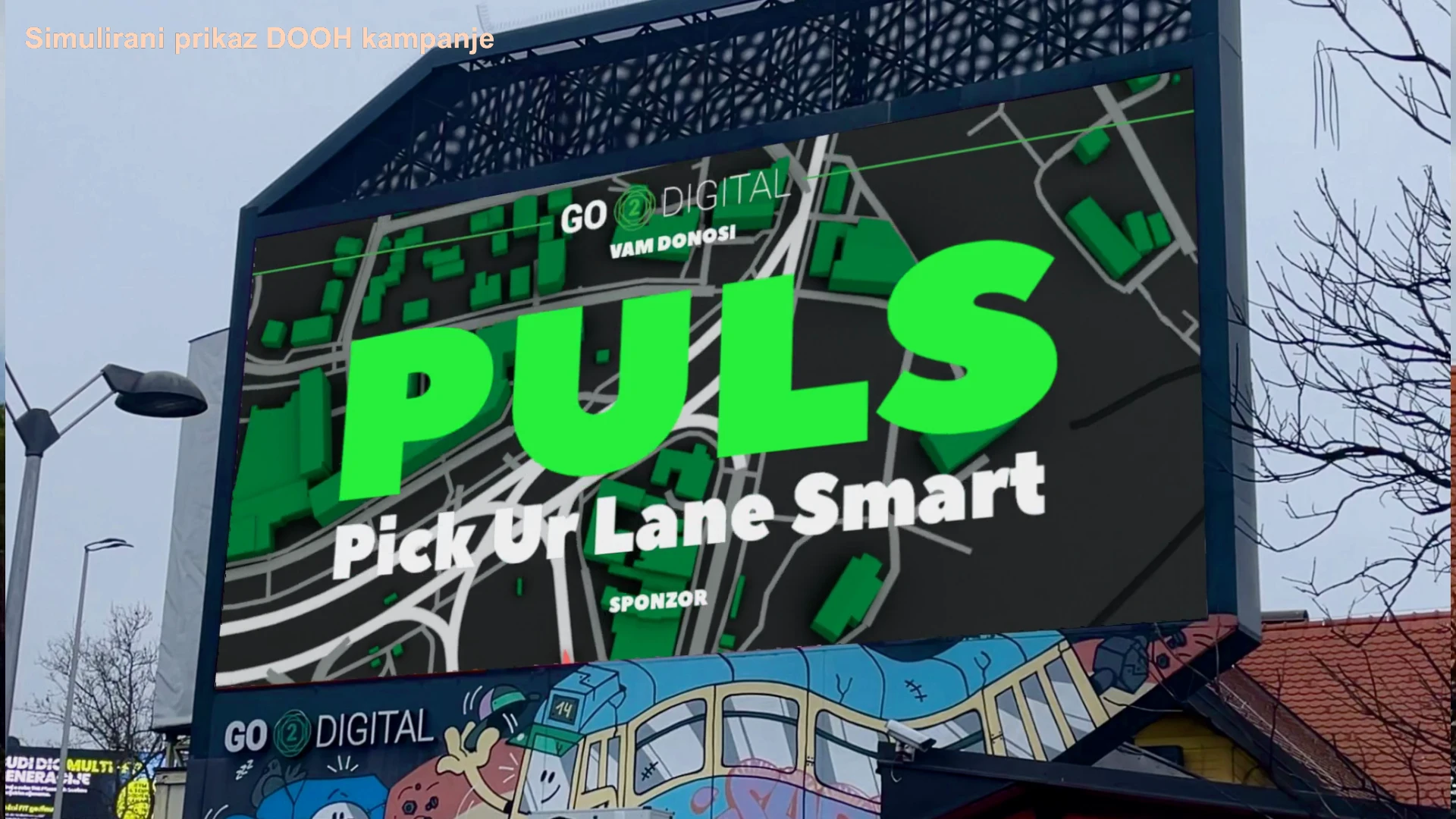 PULS dinamična DOOH kampanja s prometnim informacijama